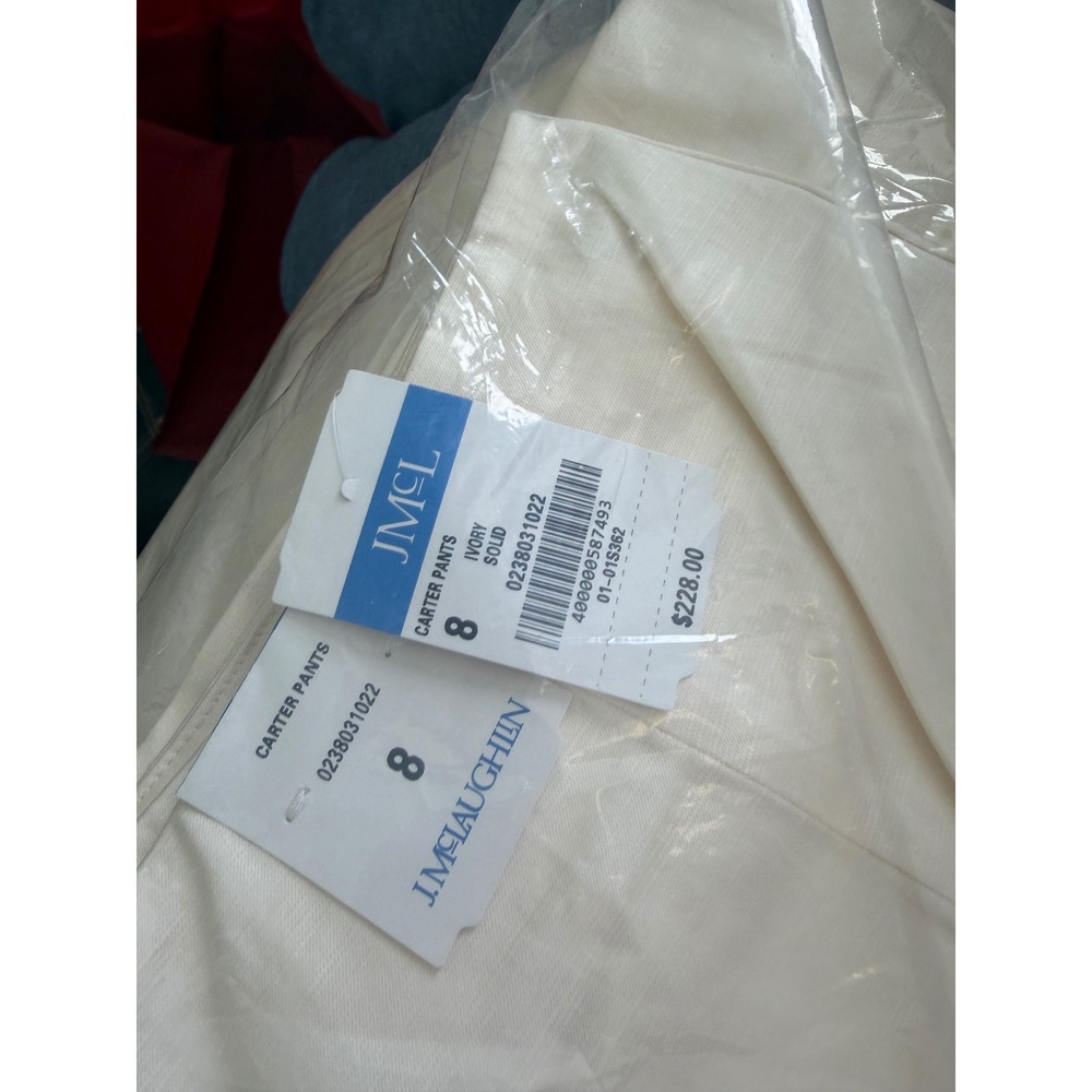 J.McLaughlin Carter Dupioni Cotton Pants – Ivory – Women's Size 8 – NWT - Picture 4 of 4